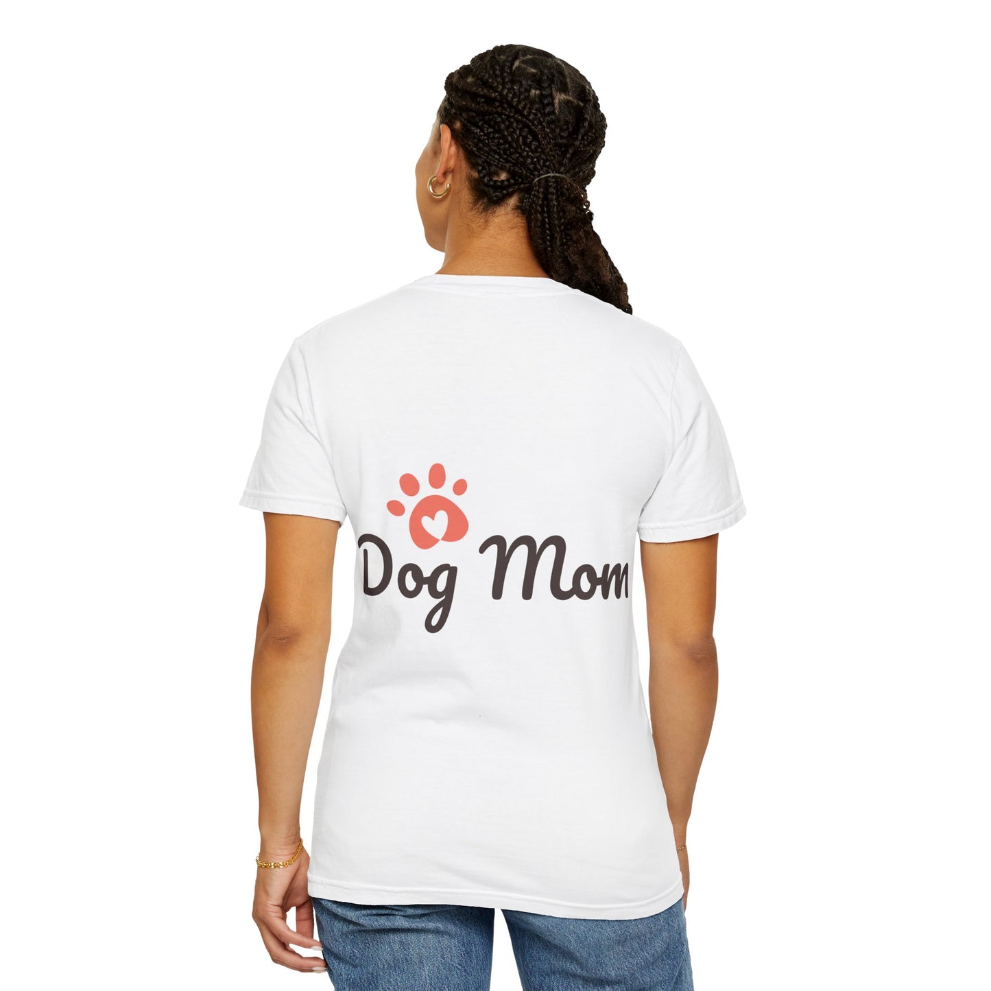 Dog Mom T-Shirt — Paw Heart Graphic Tee (Dog Lover Gift)